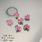 Cartoon Metal Beads Silver Pink Tone Playful Enamel 10pcs 17