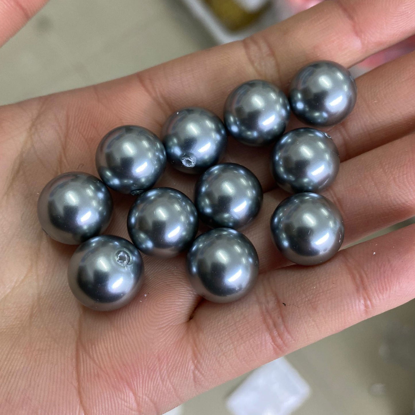 Seed Glass Beads 3mm Half Hole Imitation Pearl Mixed Colors 50pcs 8