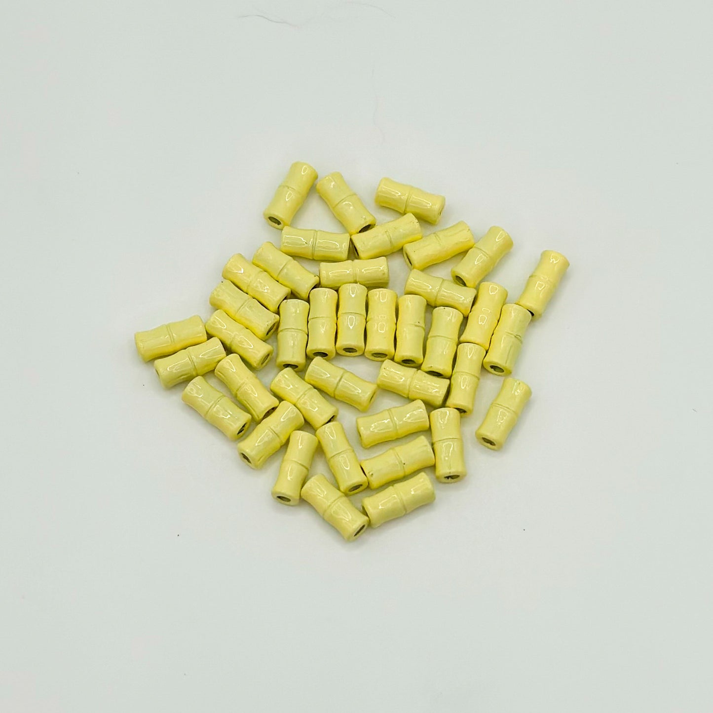Bamboo Tube Metal Beads 3x8mm Baking Painted Alloy 40pcs 11