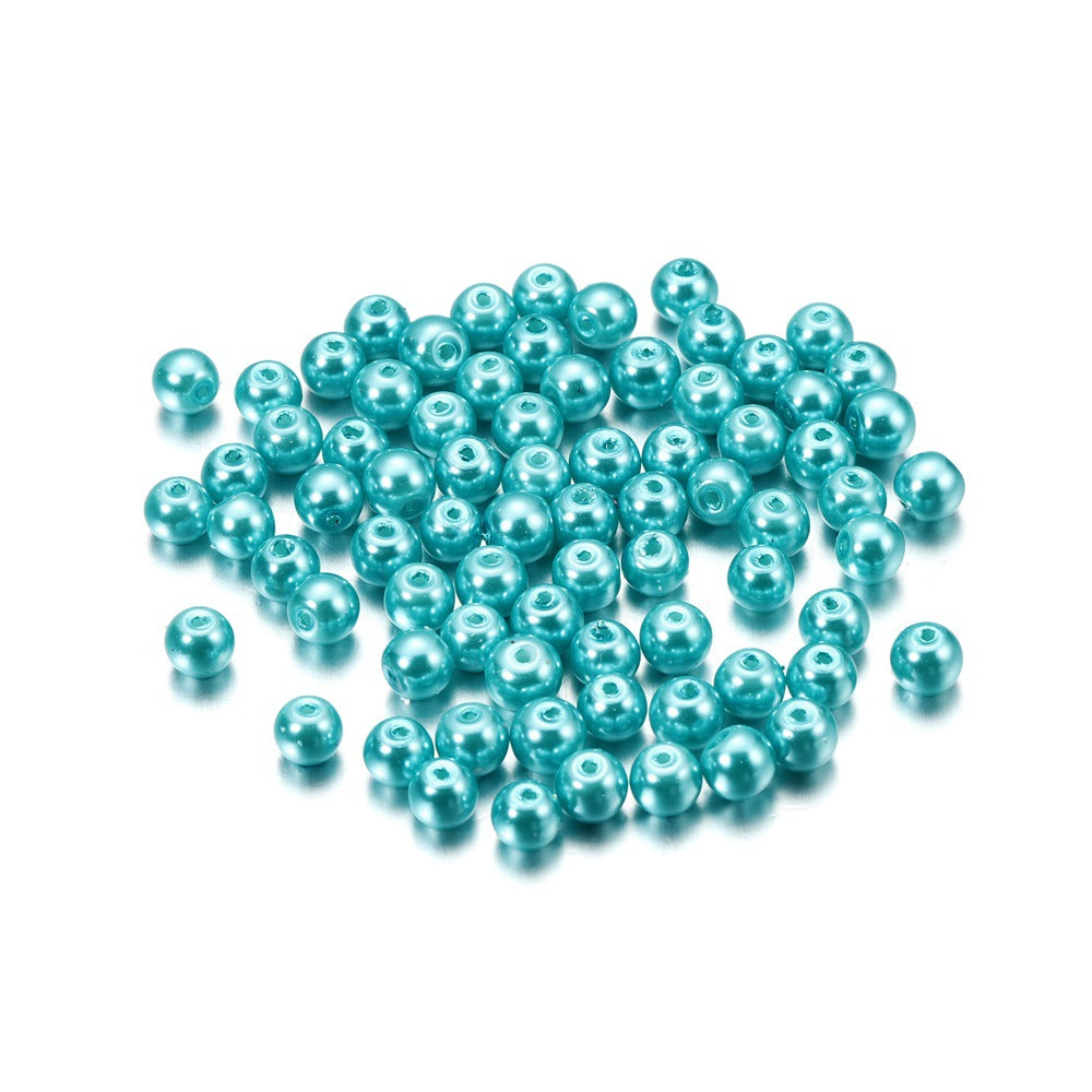 Pearl Glass Beads 8mm Imitation Smooth Glossy Mixed Colors 100pcs 32