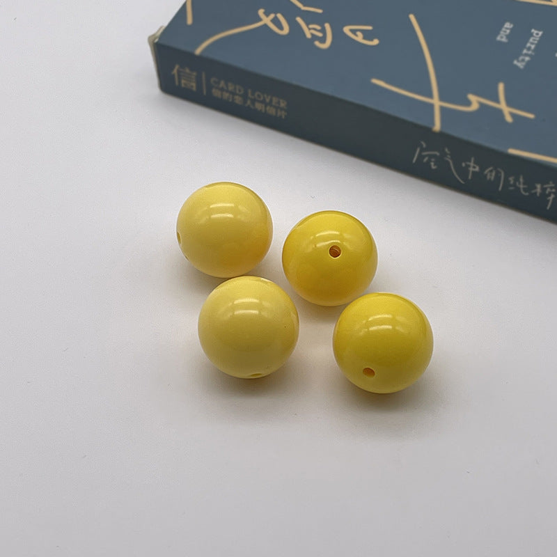 Opaque Bubblegum Beads 20mm Solid Color Glossy Mixed 113pcs 20