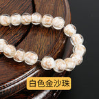 Lampwork Glass Beads Round 8-12mm Dyed Core Gold Foil 100pcs 5
