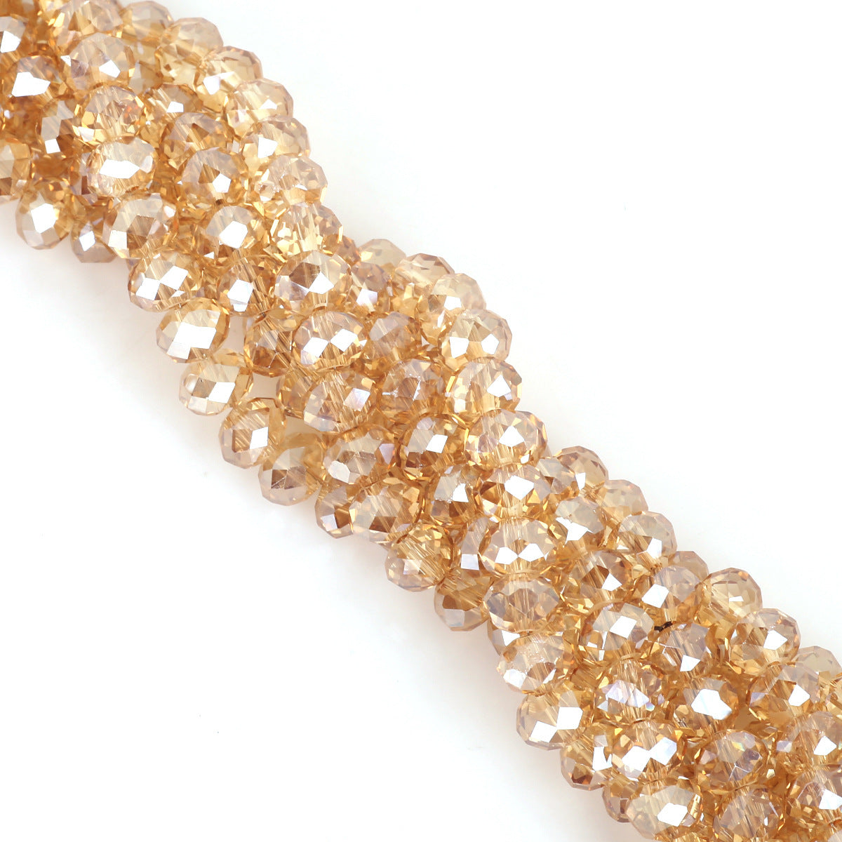 Glass Faceted Spacer Beads 8mm Iridescent Plating 16