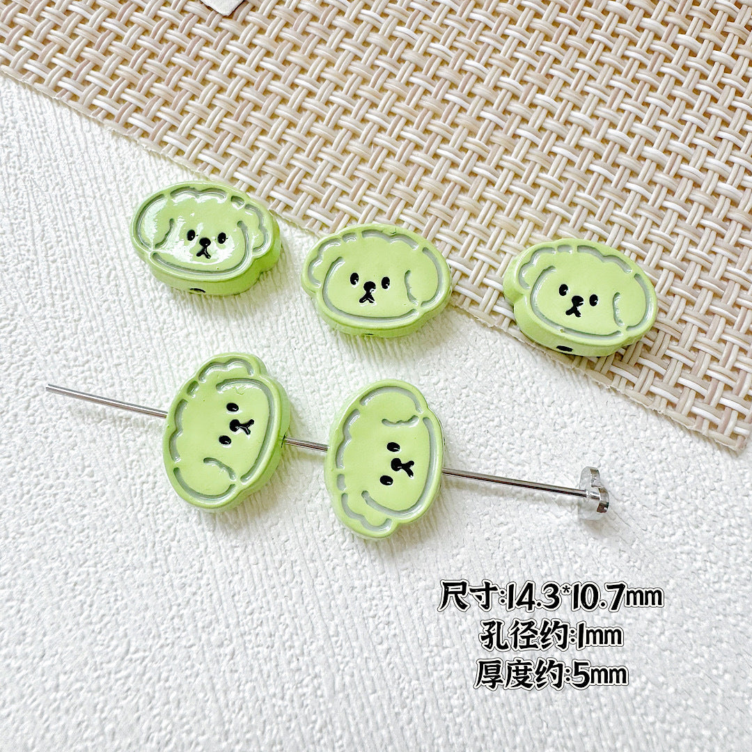 Puppy Butterfly Metal Beads 14mm 12mm Glossy Baked Finish 10pcs 10