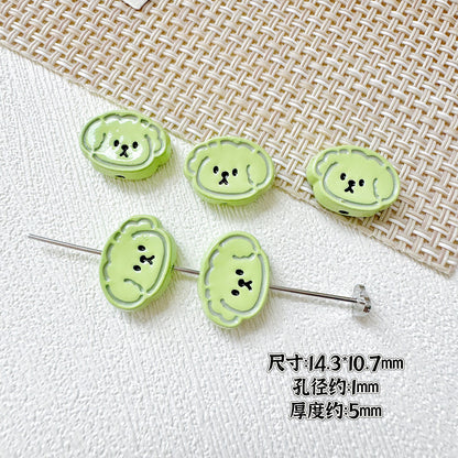Puppy Butterfly Metal Beads 14mm 12mm Glossy Baked Finish 10pcs 10
