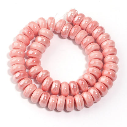 Ceramic Flat Round Spacer Beads 9mm Colored Abacus 55pcs 18