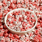 Halloween Flat Clay Beads 6mm Skull Bloody Hands BOO Design 100pcs 2