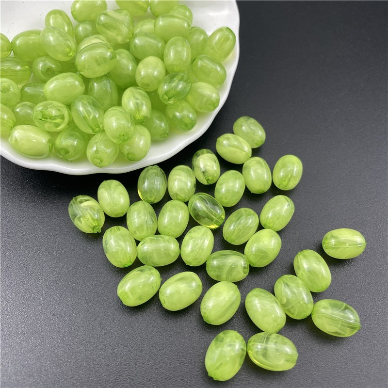 Transparent Halo Oval Acrylic Beads 8.5x11.5mm Glossy Pastel 100pcs 10