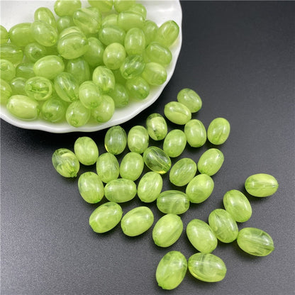Transparent Halo Oval Acrylic Beads 8.5x11.5mm Glossy Pastel 100pcs 10