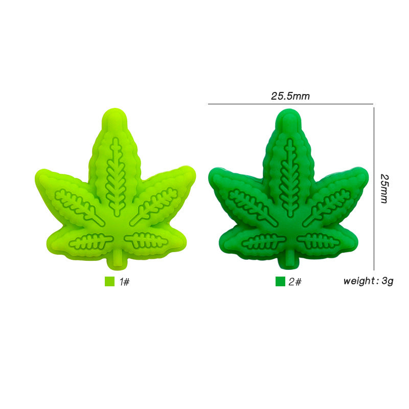 Silicone Focal Beads Maple Leaf Detailed Veins 20pcs