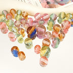 Transparent Glitter Powder Striped Resin Beads 8-10mm Mixed Colors 50pcs 2