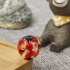 Lampwork Glass Beads Round 8-14mm Glow In The Dark Gold Foil Vintage 10pcs 3
