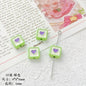 Heart Cube Metal Beads 9mm Enamel Painted Alloy 10pcs 7