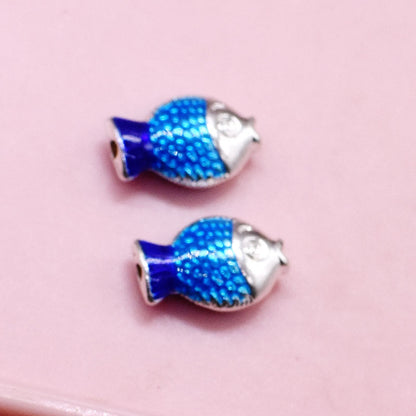 Koi Metal Beads 12mm Enamel Painted Alloy 20pcs 6