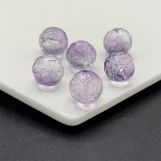 Czech Glass Beads Round 12mm Textured Translucent Red Pink 100pcs 2