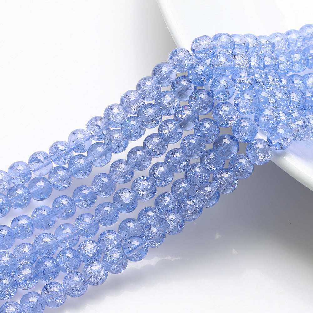Crackle Round Glass Beads 8mm Monochrome Translucent 200pcs 10