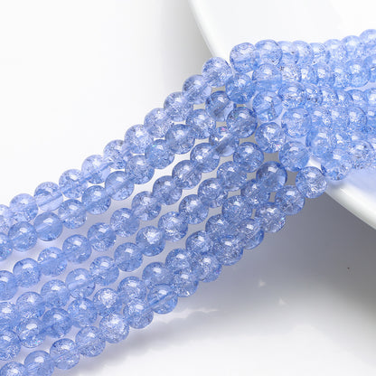 Crackle Round Glass Beads 8mm Monochrome Translucent 200pcs 10
