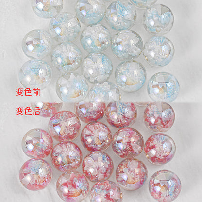Shimmer Butterfly Inside Round Resin Beads 16mm Mixed Colors 20pcs 6