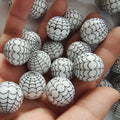 White Spider Web Bubblegum Beads 20mm Glossy Halloween Design 10pcs 2