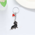 Alloy Dachshund Dog Keychain with Red Heart Charm Pet Lover Gift 4