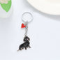 Alloy Dachshund Dog Keychain with Red Heart Charm Pet Lover Gift 4