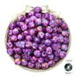 Plating Colorful Ink Painting Acrylic Beads 8-12mm Large Hole Mixed Colors 15