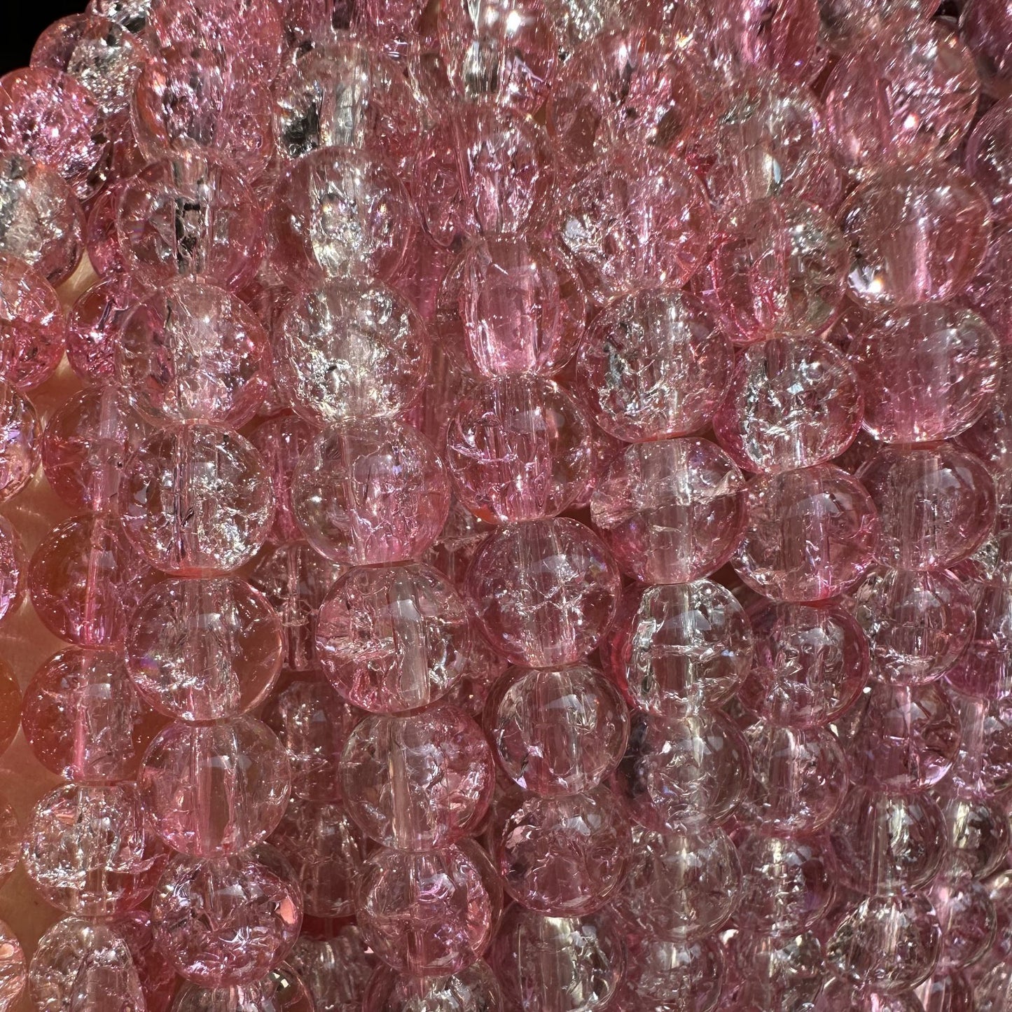 Crackle Glass Beads Round 8mm Dual Color Explosion 10 Strands 23