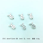 Small Fish Metal Beads 12mm Antique Silver Tone Alloy 100pcs 4