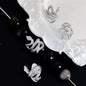 Scaly Elongated Snake Metal Beads 17mm Bright Silver 30pcs 4