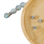 Alloy Barrel Spacer Beads 6mm Patterned Tibetan Style 100pcs 5