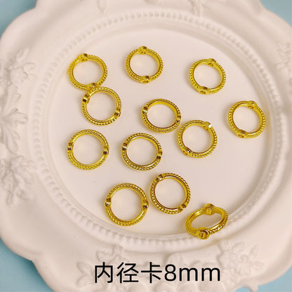 Ring Metal Beads Frame 8mm 10mm Twist Embossed Design 80pcs Alloy 8