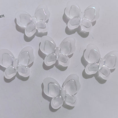 Transparent Butterfly Acrylic Beads 17mm Pastel Floral Mixed 60pcs 6