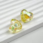 UV Plating Faceted Heart Acrylic Beads 21mm Transparent 10pcs 9