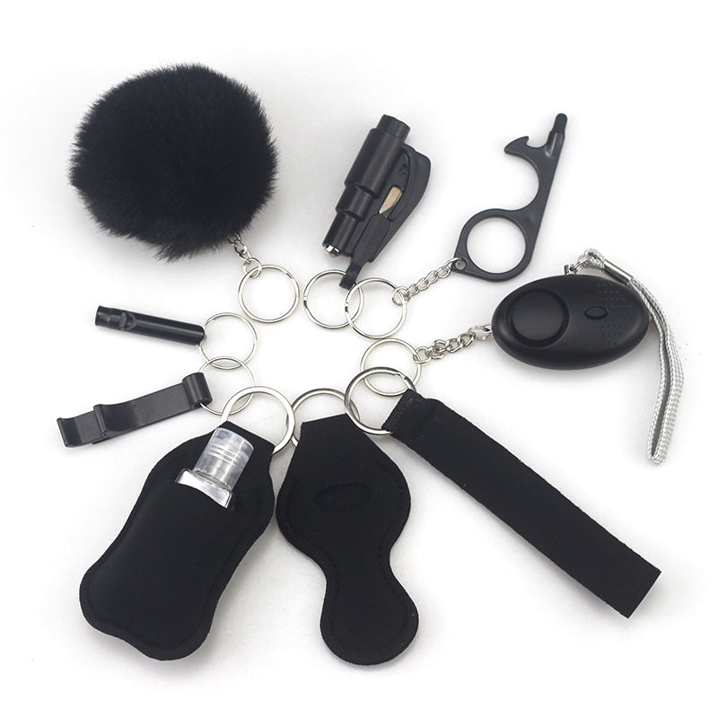 Self Defense Alarm Pompom Keychain Outdoor Safety 10 Pack 39