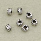 Alloy Irregular Wire Ball Spacer Beads 7mm Large Hole Tibetan Silver Tone 50pcs 2