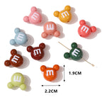 Painted Mickey Head Acrylic Beads 19x22mm Colorful Glossy 50pcs 5