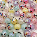 Jelly Color Mickey & Minnie Acrylic Beads 16mm Rainbow Shimmer 50pcs 5