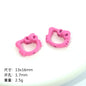 Hollow Kitty Metal Beads 16mm Painted Plating Alloy 20pcs 7
