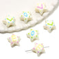 Hand Painted Star Acrylic Beads 19x12mm Pastel Letter 2pcs 10