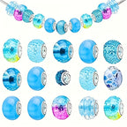 Resin Acrylic Spacer Beads Sky Blue Tone 30pcs 3