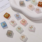 Matte Lace Bow Square Resin Beads 13mm Pastel Colors 10pcs 3