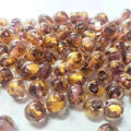 Lampwork Glass Beads Round 8 10mm Blue Gold Silver Foil Painted 50pcs 5