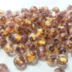 Lampwork Glass Beads Round 8 10mm Blue Gold Silver Foil Painted 50pcs 5