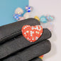 Rhinestone Heart Clay Beads 24mm Colorful Shamballa 6pcs 15