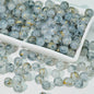 Frosted Round Glass Beads 8mm Marbled Soft Matte Gold Veining 50pcs 15