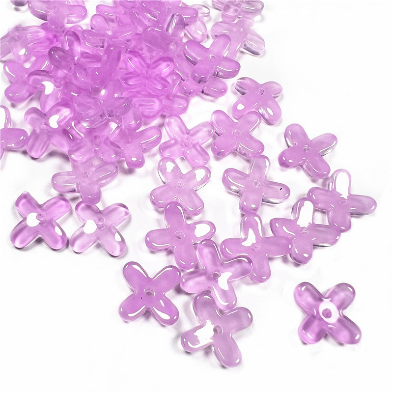 Czech Glass Beads Osmanthus 11.5mm Emerald Green Four-Petal 50pcs 9