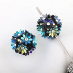 Flower Cluster Clay Beads 20mm Colorful Pastel Rhinestone 6pcs 5