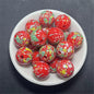 Hand Painted Acrylic Beads 16mm Inkjet Splatter Pink Glossy 100pcs 13