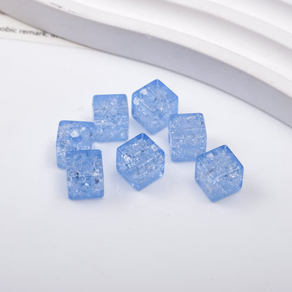 Transparent Square Acrylic Beads 7mm Crackle Texture 200pcs 9
