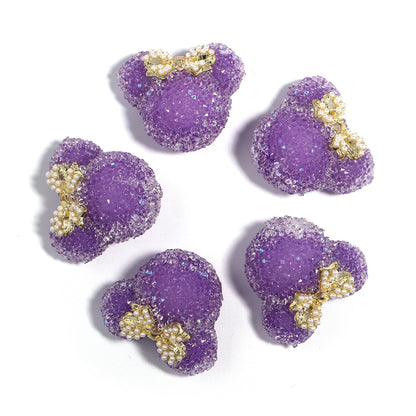 Bow Mickey Head Rhinestone Beads 29mm Pearl Bow 5pcs 13